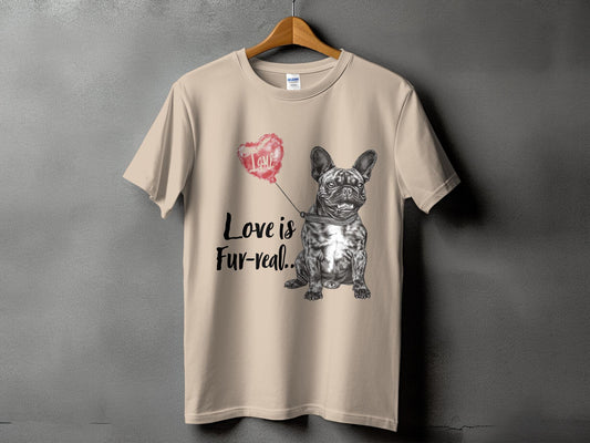 "Love is Fur-real" Unisex T-Shirt - Frenchie Emporium