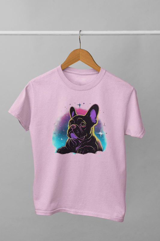 Stellar Frenchie - Neon Stars Silhouette T-Shirt - Frenchie Emporium