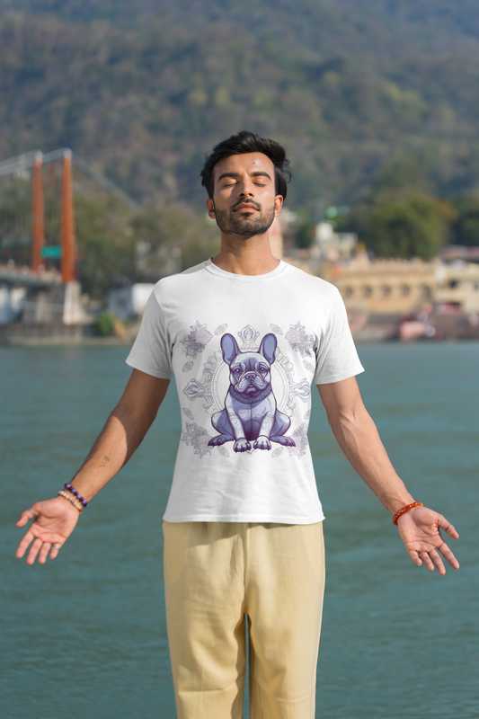 Zen Frenchie Yoga Pose-Unisex T-shirt