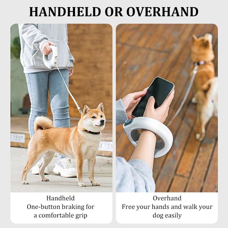 French Bulldog - 3M Leash with Flashlight LED Streamer Roulette Automatic Retractable Nylon Rope - Frenchie Emporium