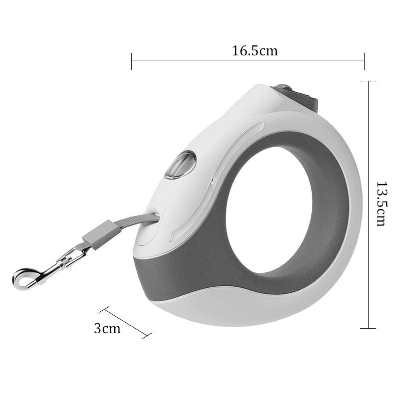 French Bulldog - 3M Leash with Flashlight LED Streamer Roulette Automatic Retractable Nylon Rope - Frenchie Emporium