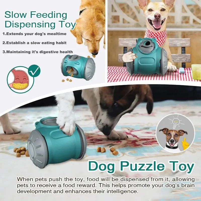 Rolling Slow Feeder Toy Interactive French Bulldog Puzzle Toys Durable Dog Food Treat Dispenser Mental Stimulation