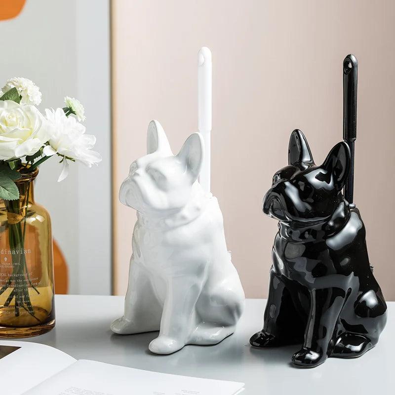 French Bulldog Ceramic Toilet Brush Holder - Frenchie Emporium