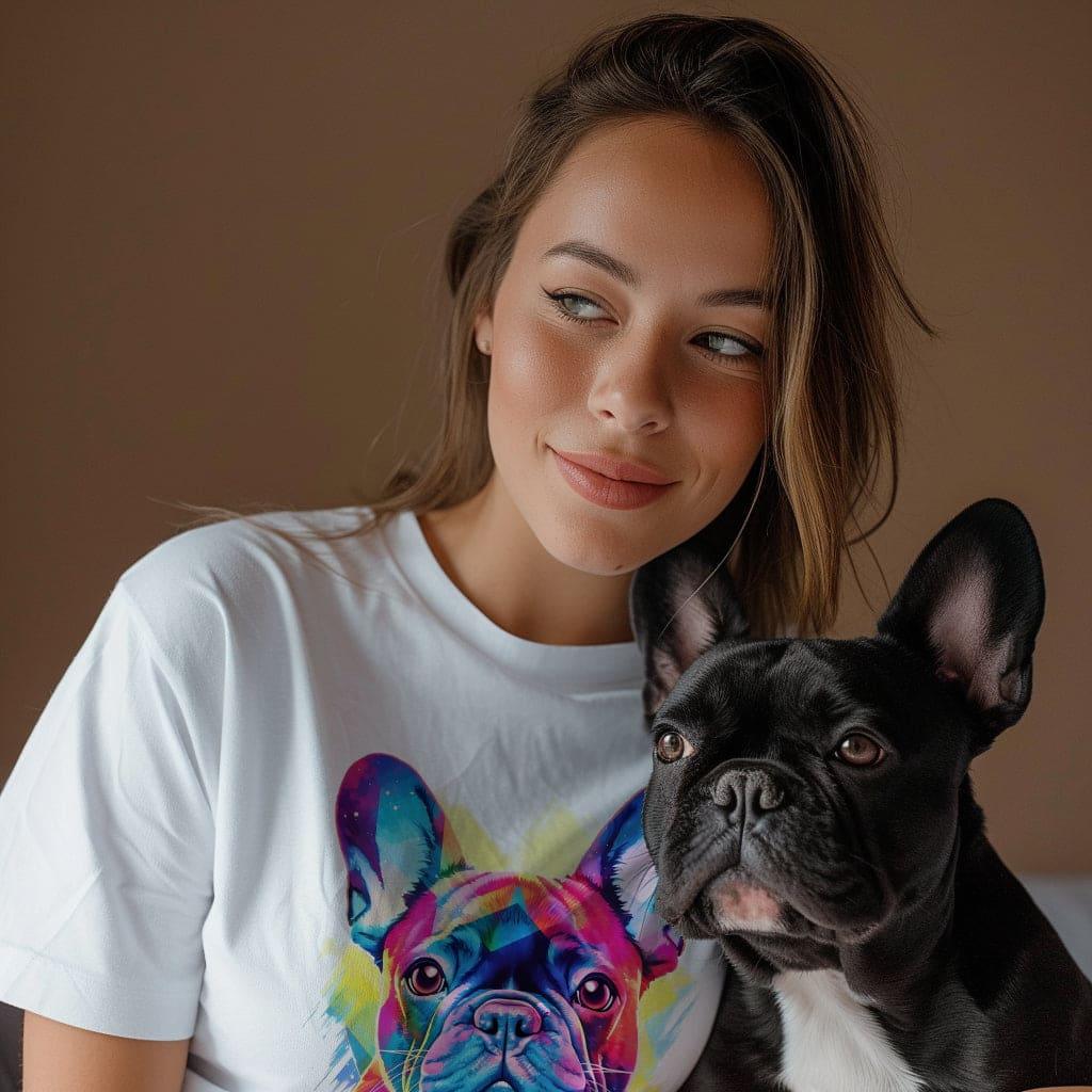 Vibrant Frenchie Abstract - Unisex T-Shirt - Frenchie Emporium
