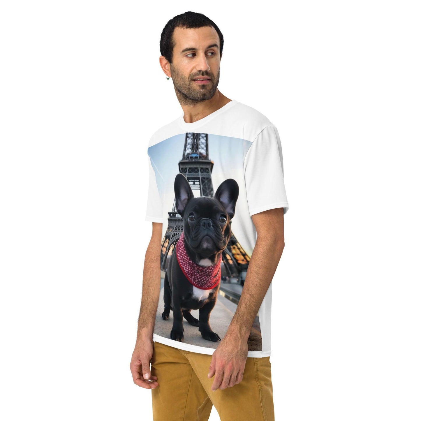 Parisian Pooch - Black Frenchie & Eiffel Tower' T-shirt - Frenchie Emporium