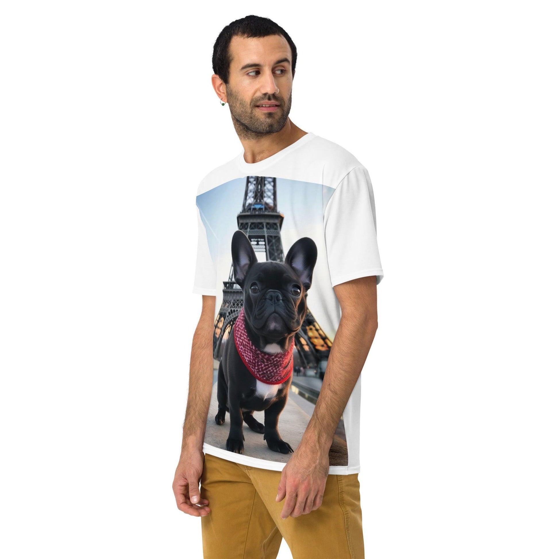 Parisian Pooch - Black Frenchie & Eiffel Tower' T-shirt - Frenchie Emporium