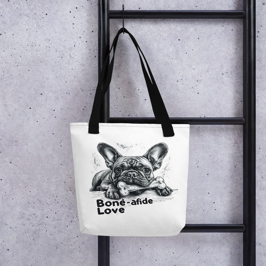 "Bone-afide Love" Frenchie Tote bag - Frenchie Emporium