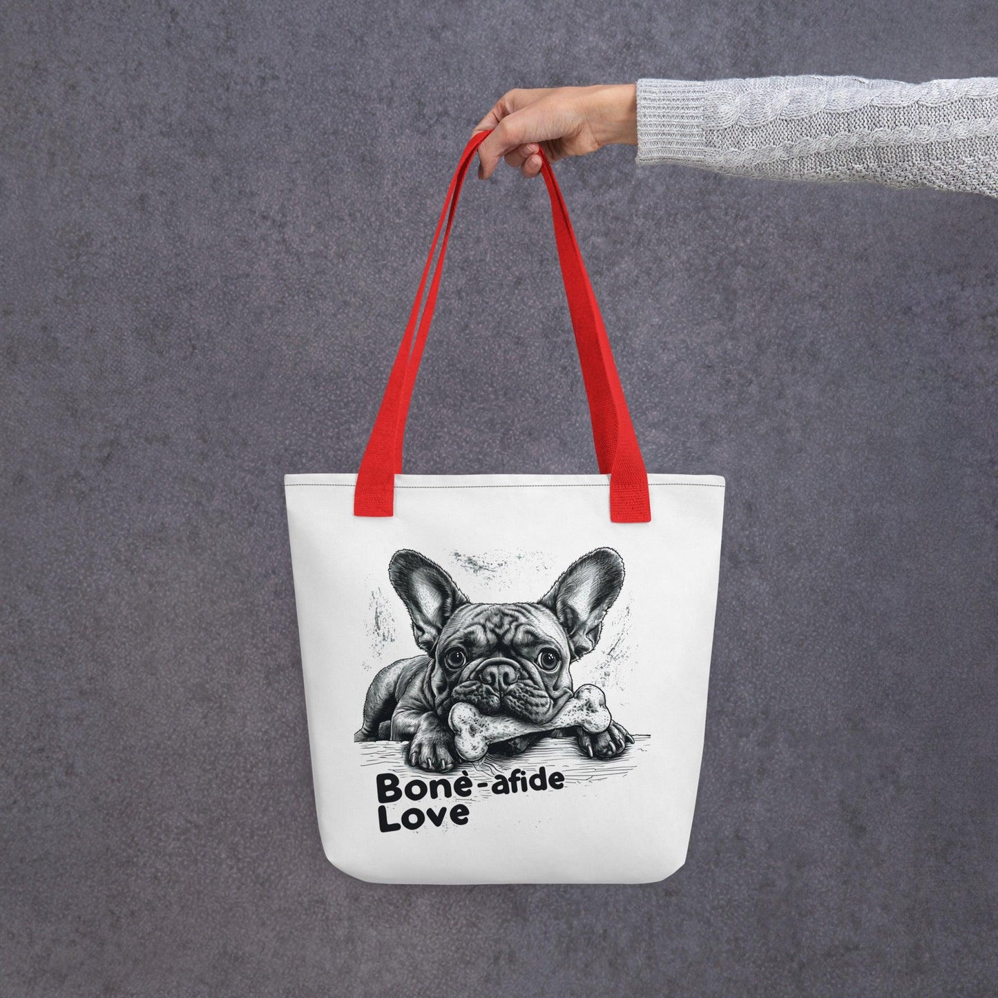 "Bone-afide Love" Frenchie Tote bag - Frenchie Emporium