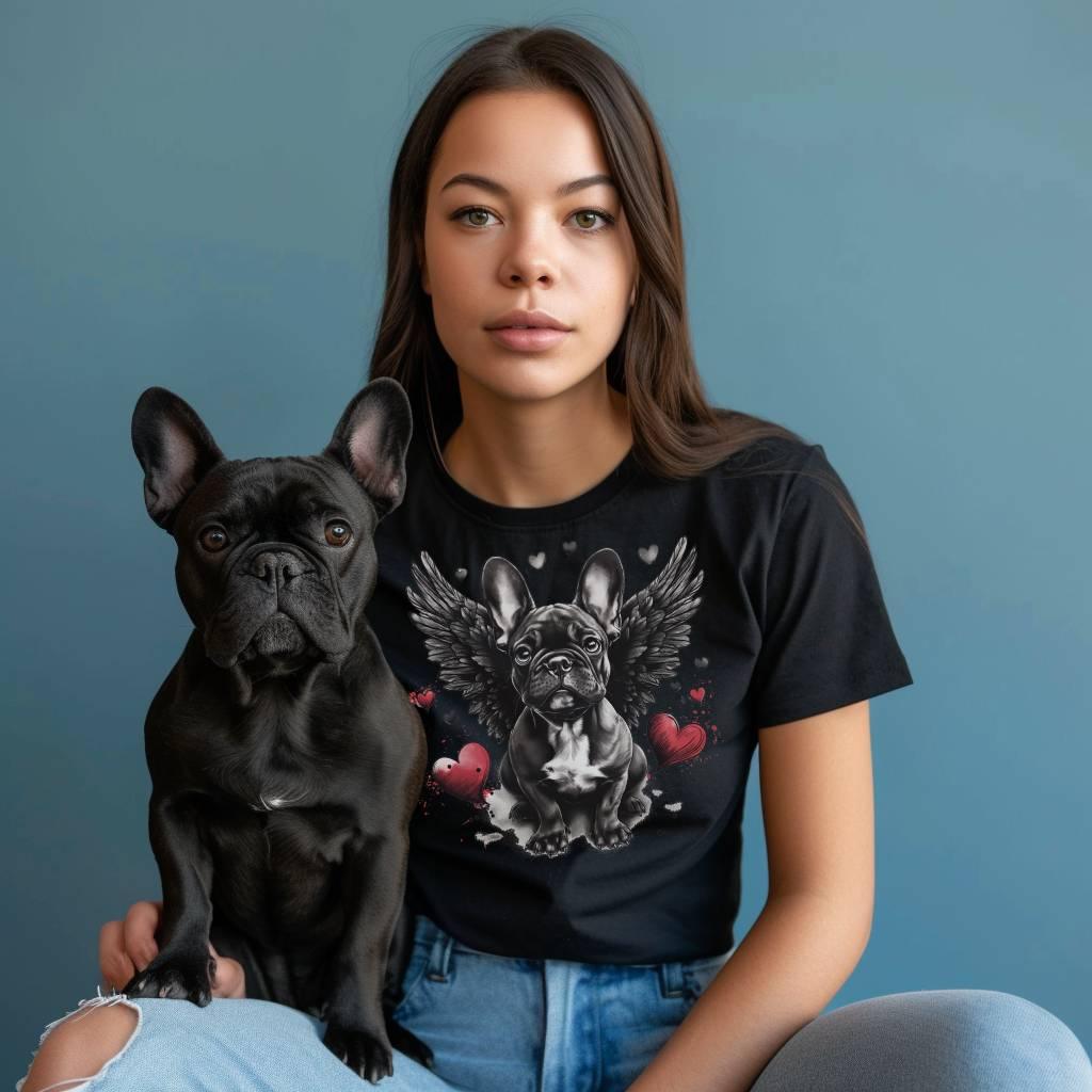 "Heavenly Hearts Frenchie" Unisex T-Shirt - Frenchie Emporium