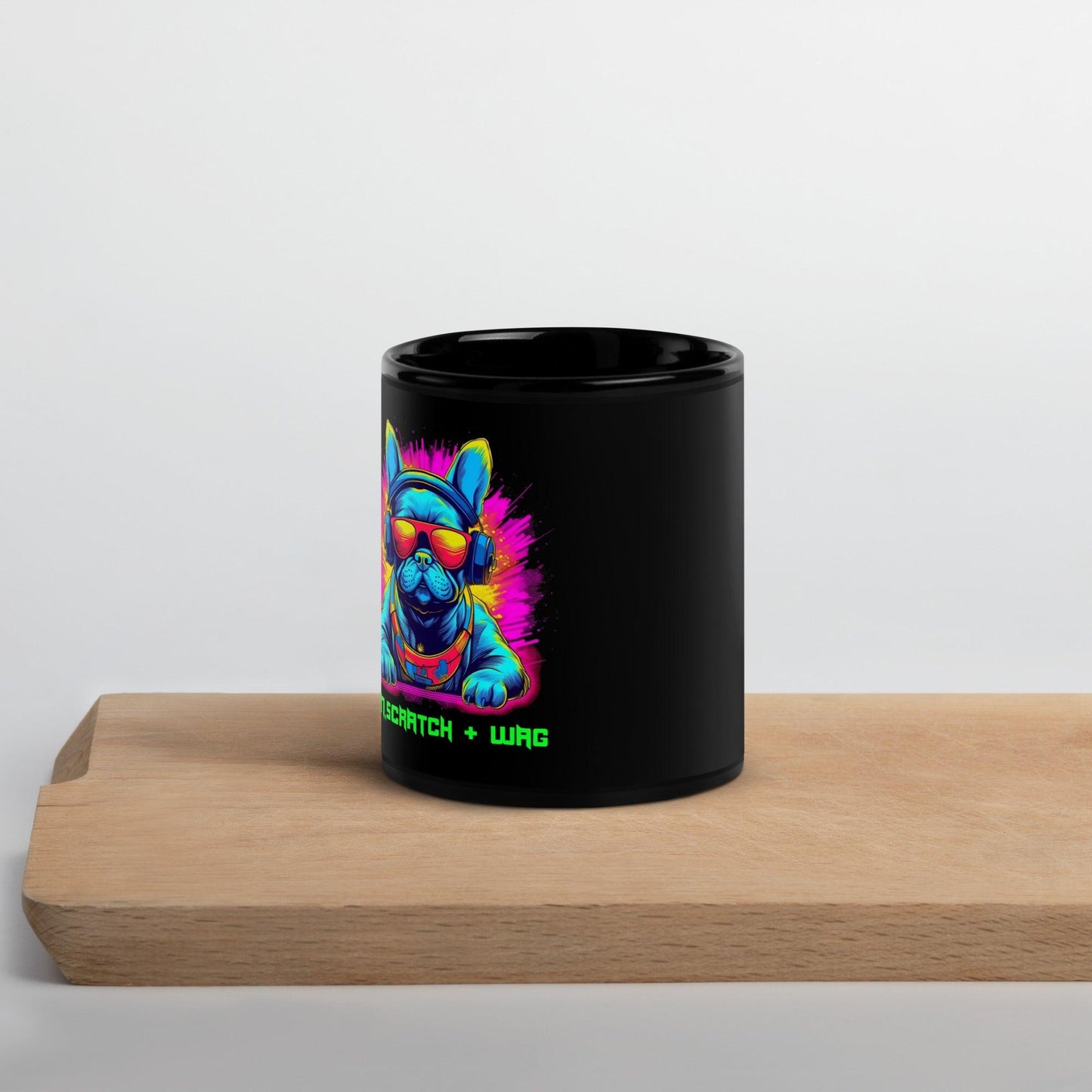 Spin, Scratch & Wag French Bulldog Black glossy Mug - Frenchie Emporium