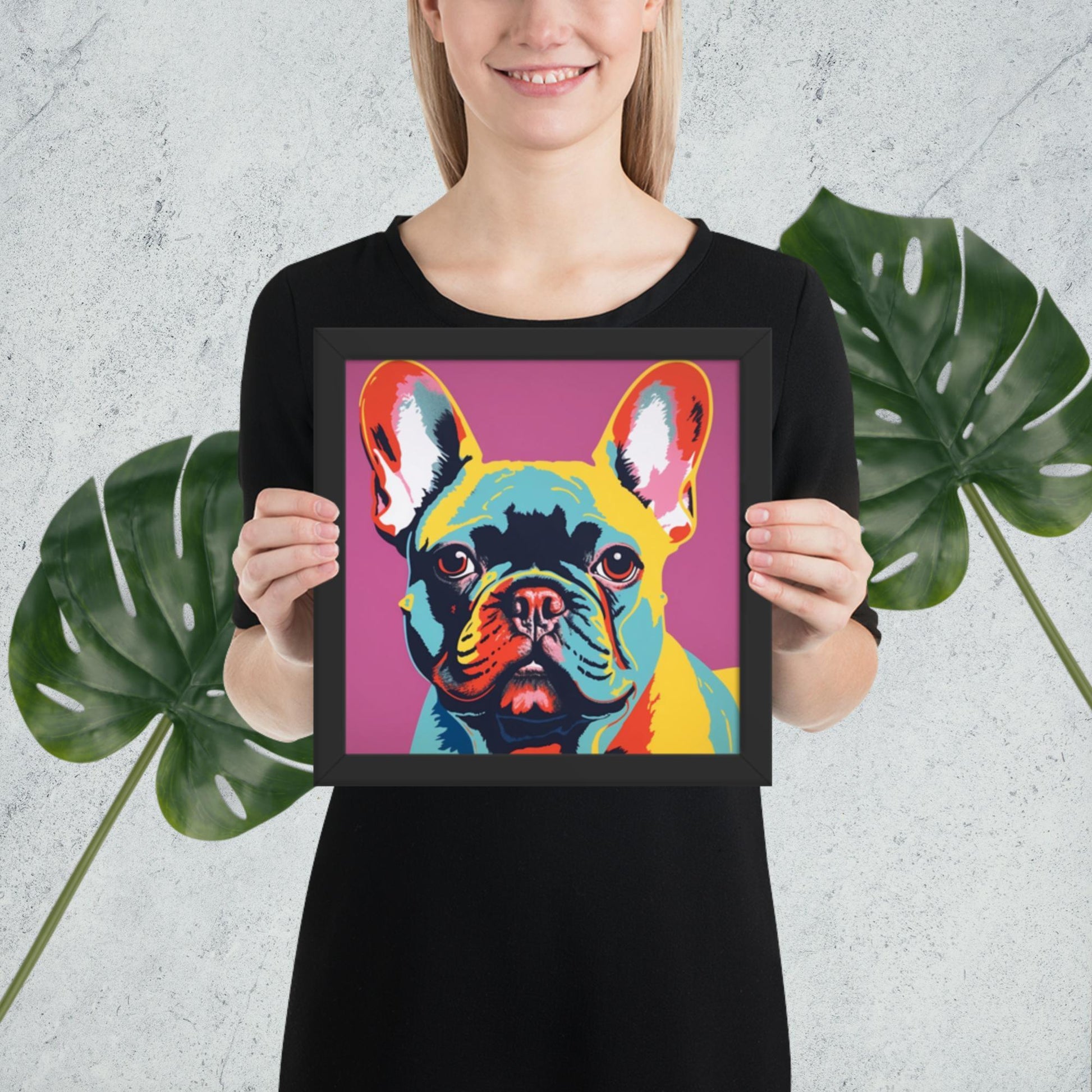 Pop Palette Frenchie - Vibrant Framed Poster - Frenchie Emporium
