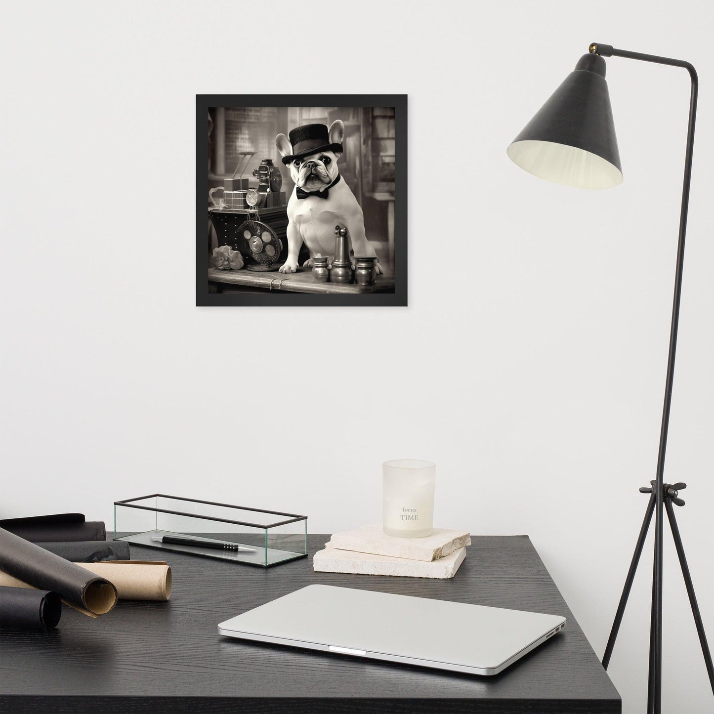Chaplin Frenchie Framed poster - Frenchie Emporium