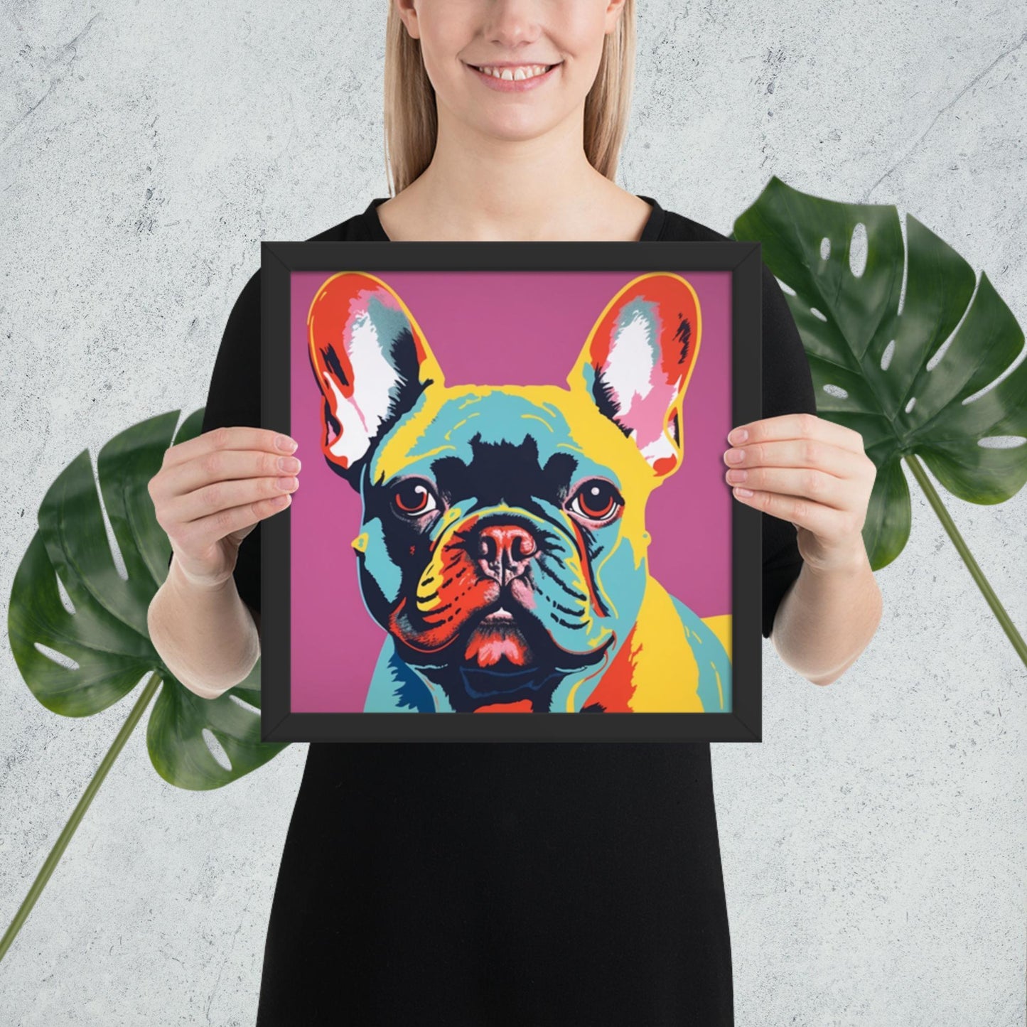 Pop Palette Frenchie - Vibrant Framed Poster - Frenchie Emporium