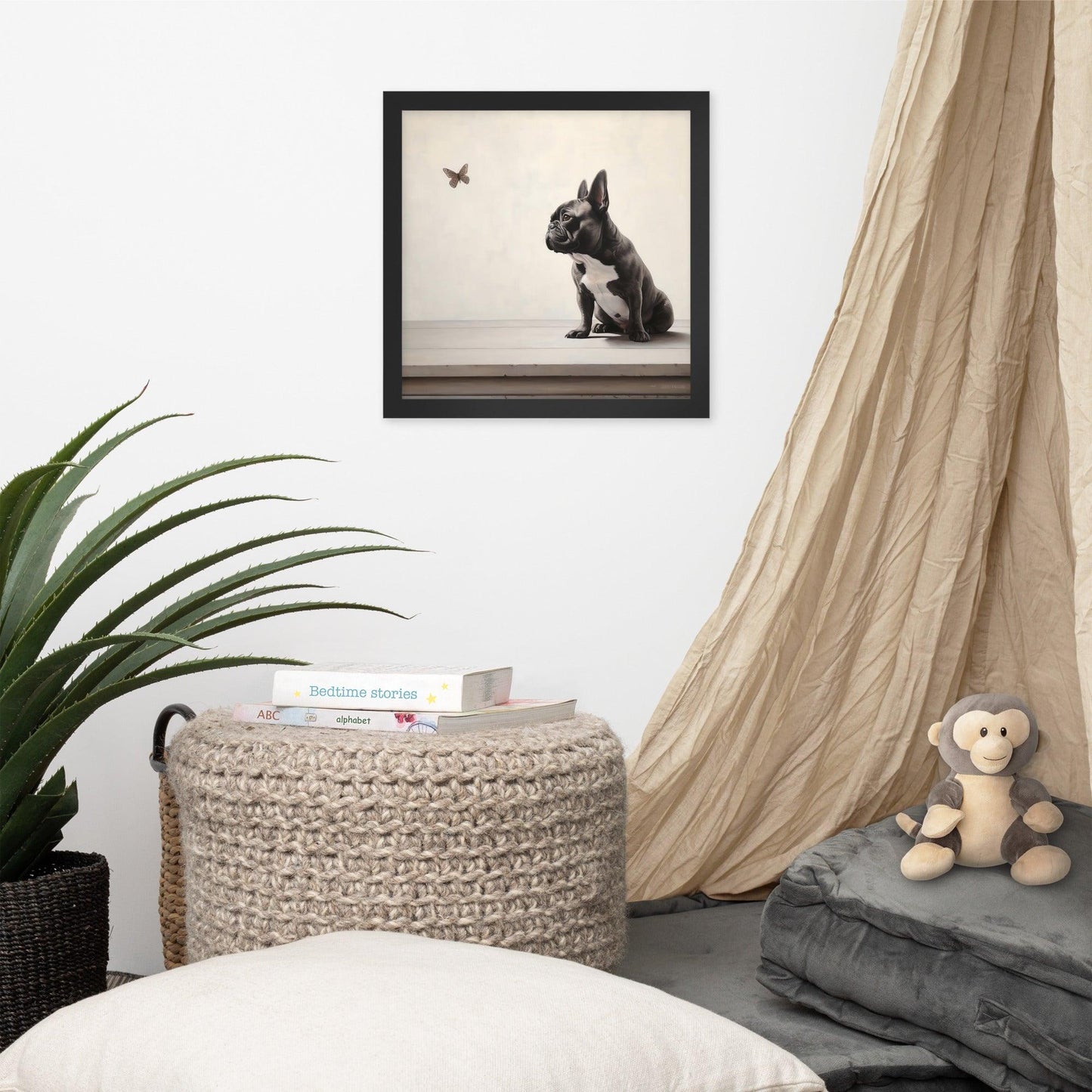 Frenchie Butterfly Gaze - Framed Poster - Frenchie Emporium