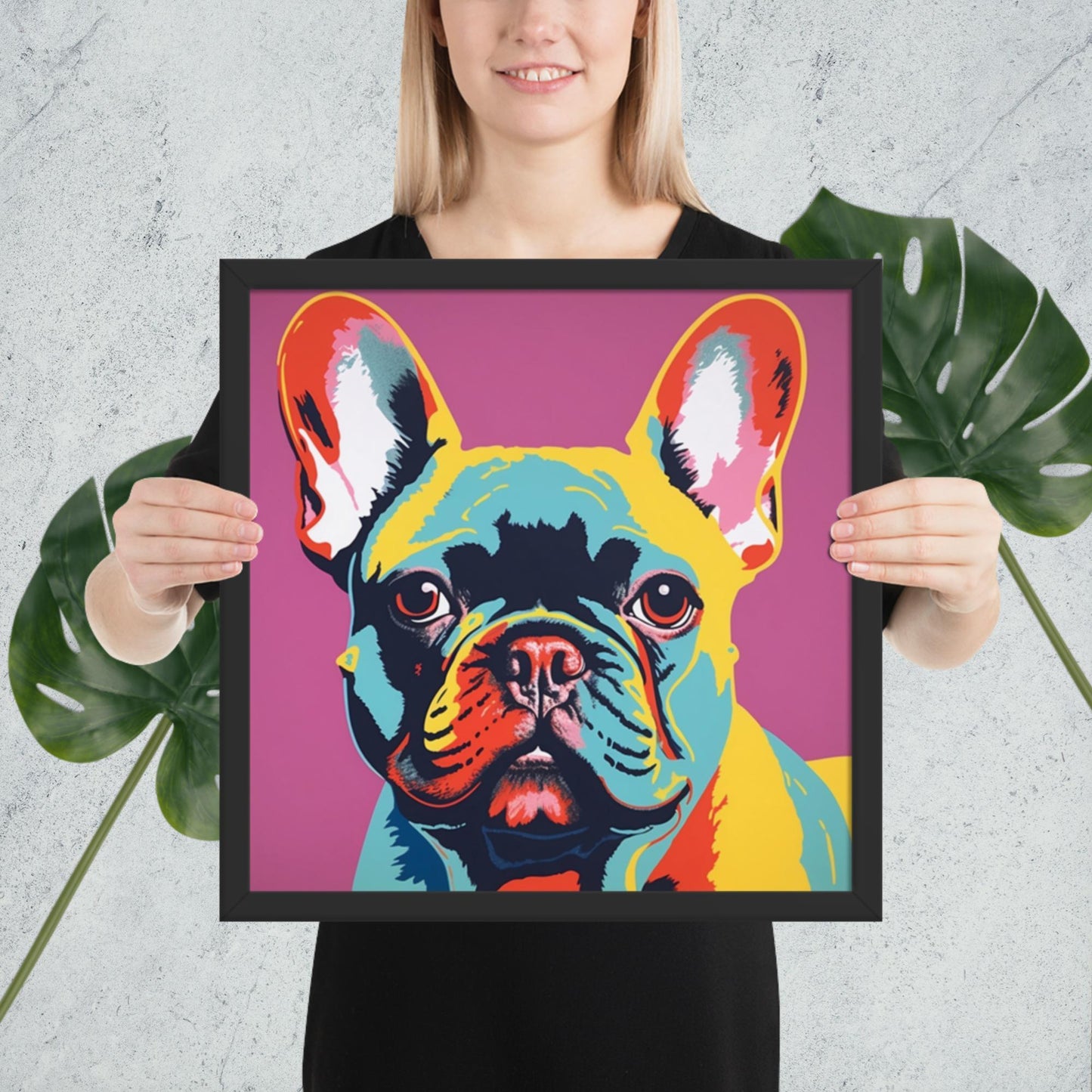 Pop Palette Frenchie - Vibrant Framed Poster - Frenchie Emporium