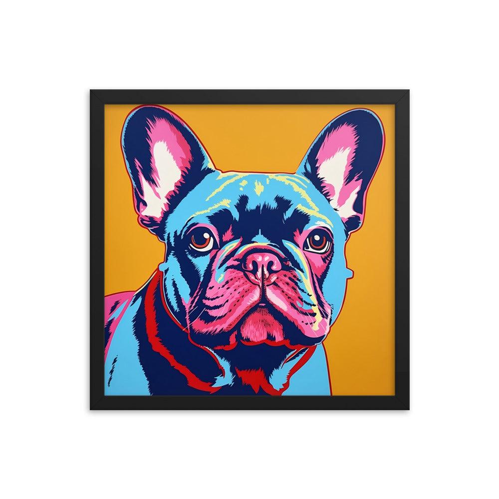 Frenchie in Pop - Multi-Colour Framed Poster - Frenchie Emporium