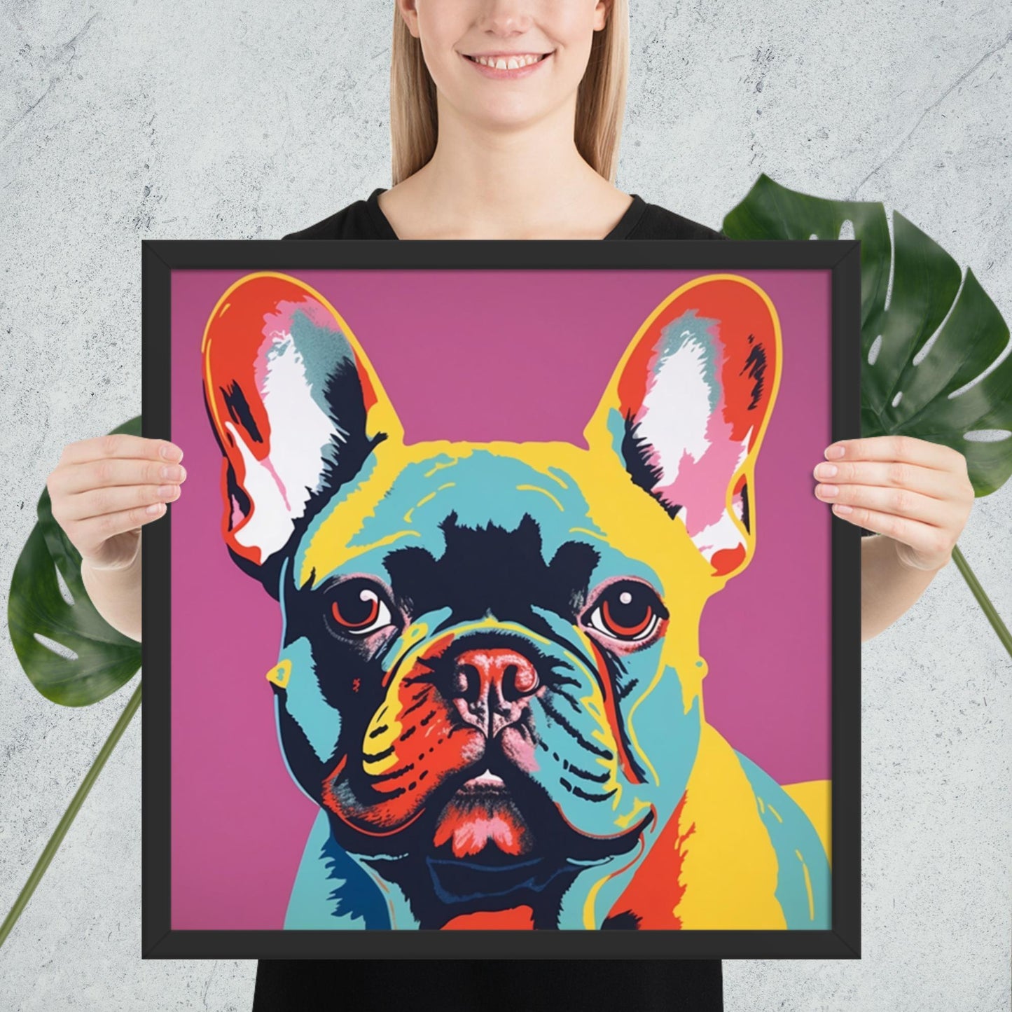 Pop Palette Frenchie - Vibrant Framed Poster - Frenchie Emporium