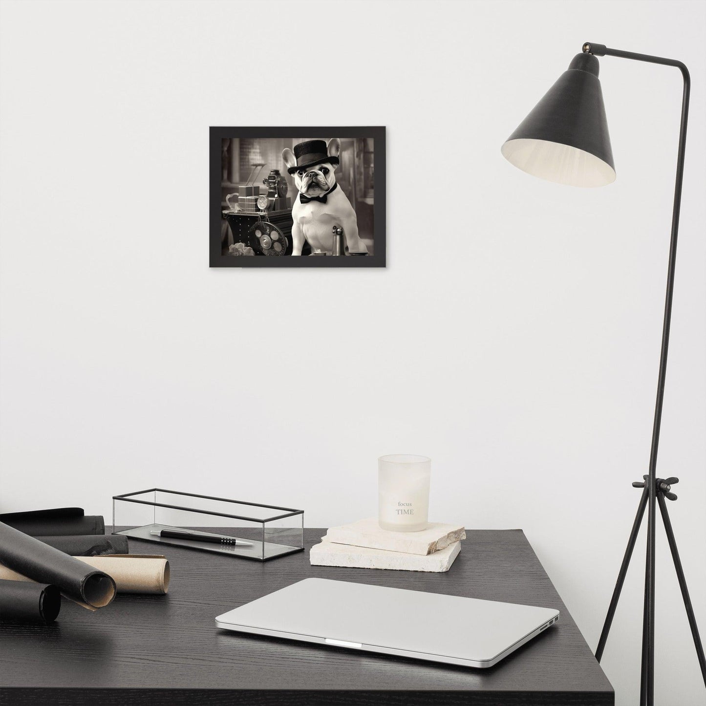 Chaplin Frenchie Framed poster - Frenchie Emporium