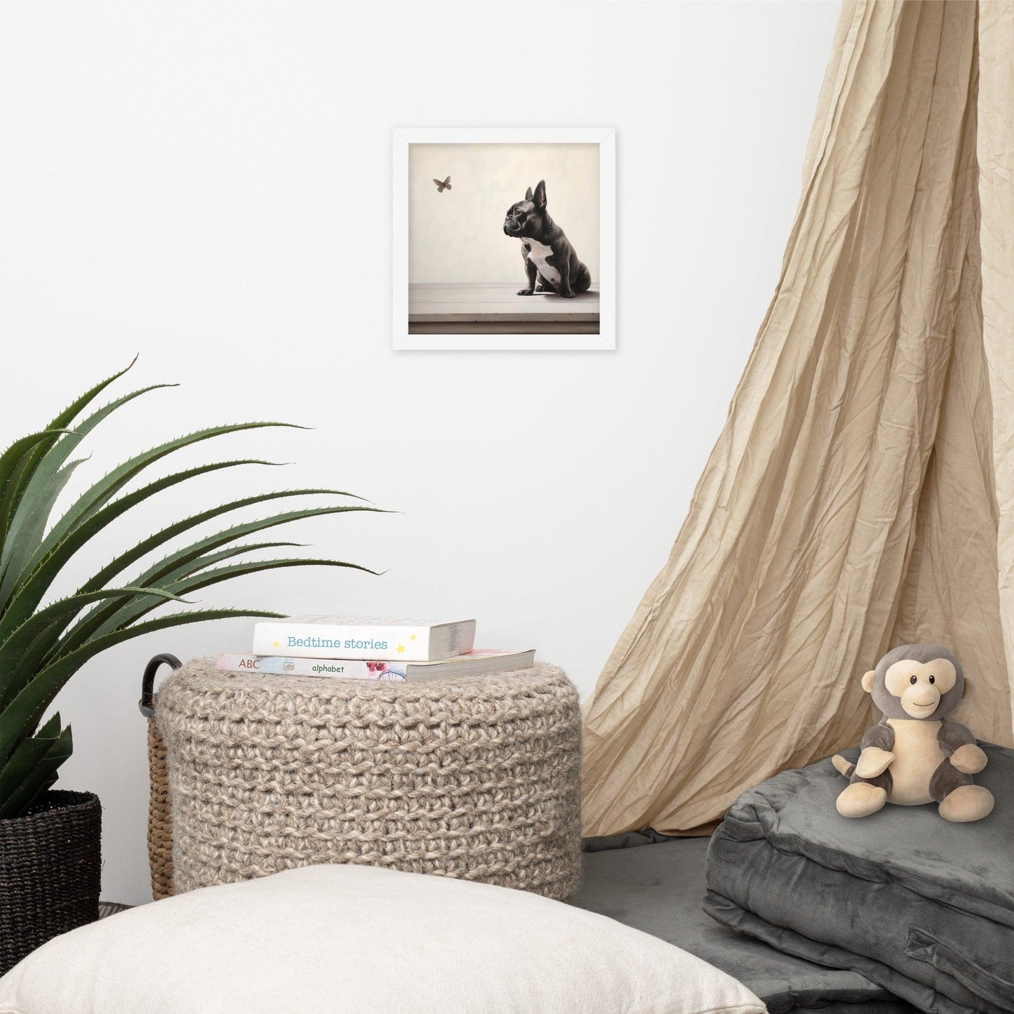 Frenchie Butterfly Gaze - Framed Poster - Frenchie Emporium