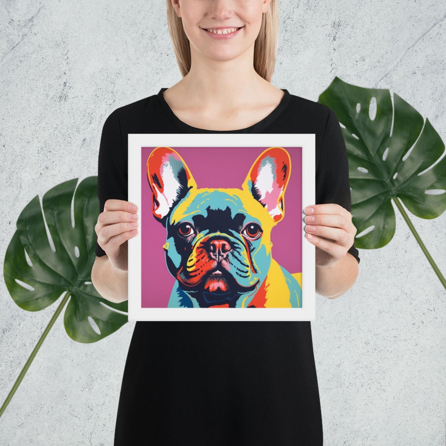 Pop Palette Frenchie - Vibrant Framed Poster - Frenchie Emporium