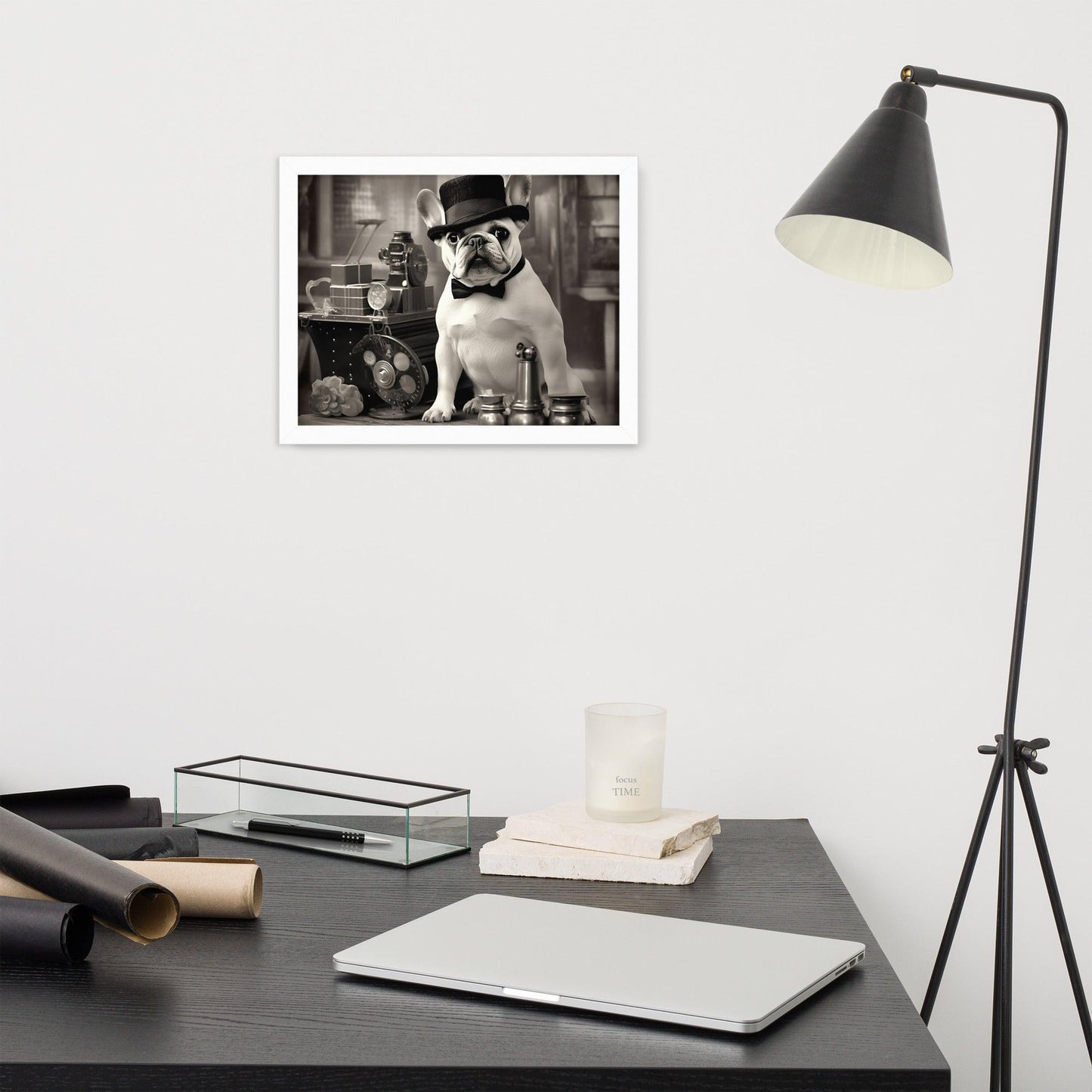 Chaplin Frenchie Framed poster - Frenchie Emporium