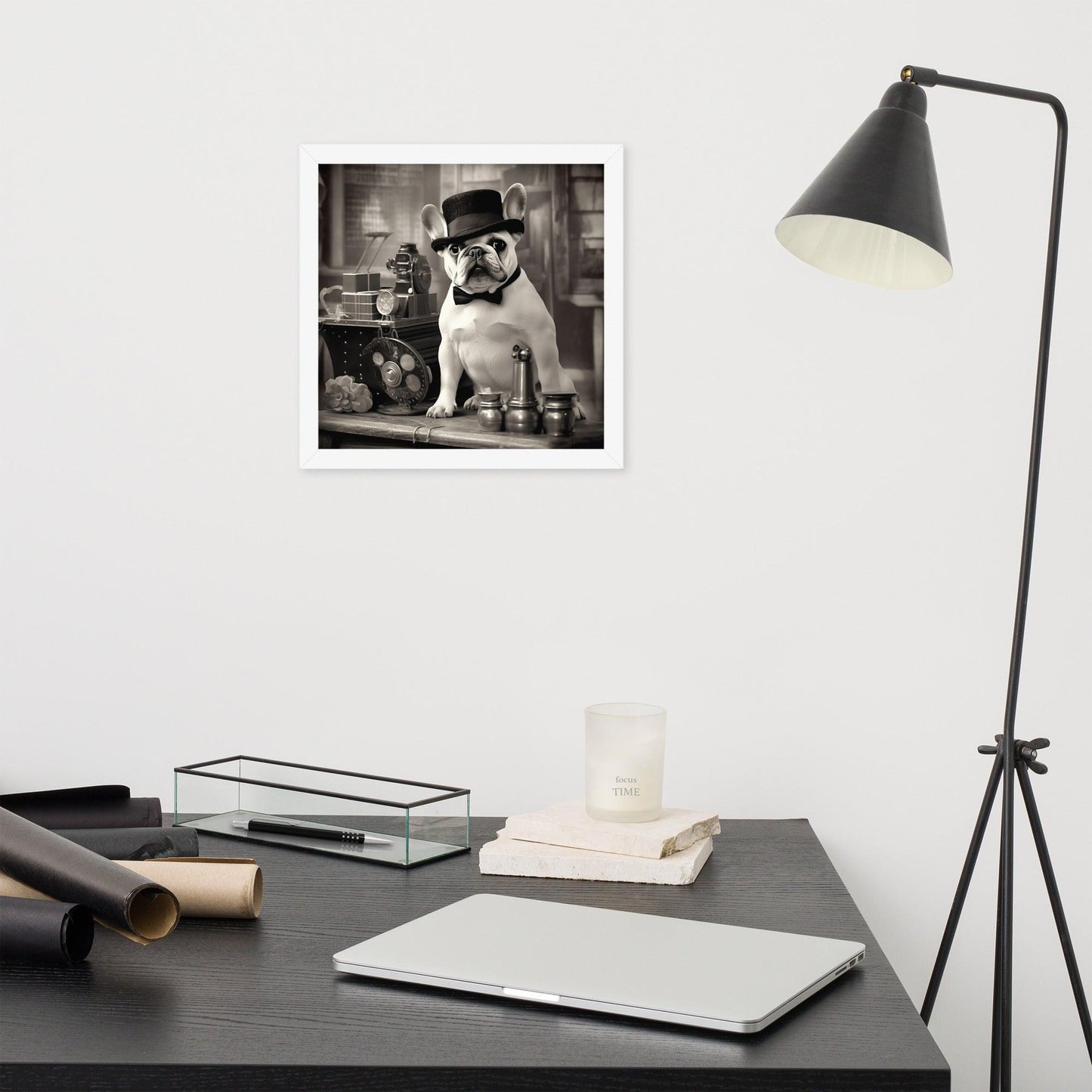 Chaplin Frenchie Framed poster - Frenchie Emporium