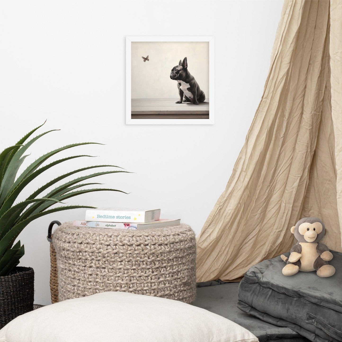 Frenchie Butterfly Gaze - Framed Poster - Frenchie Emporium