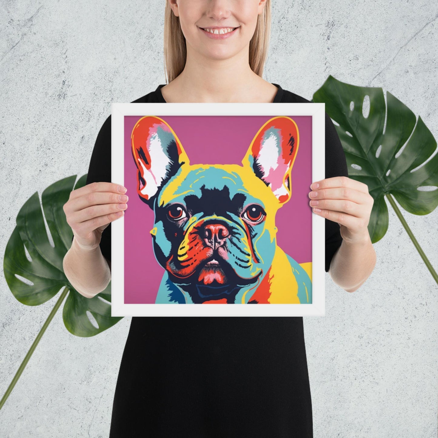 Pop Palette Frenchie - Vibrant Framed Poster - Frenchie Emporium