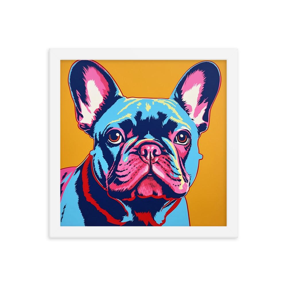 Frenchie in Pop - Multi-Colour Framed Poster - Frenchie Emporium