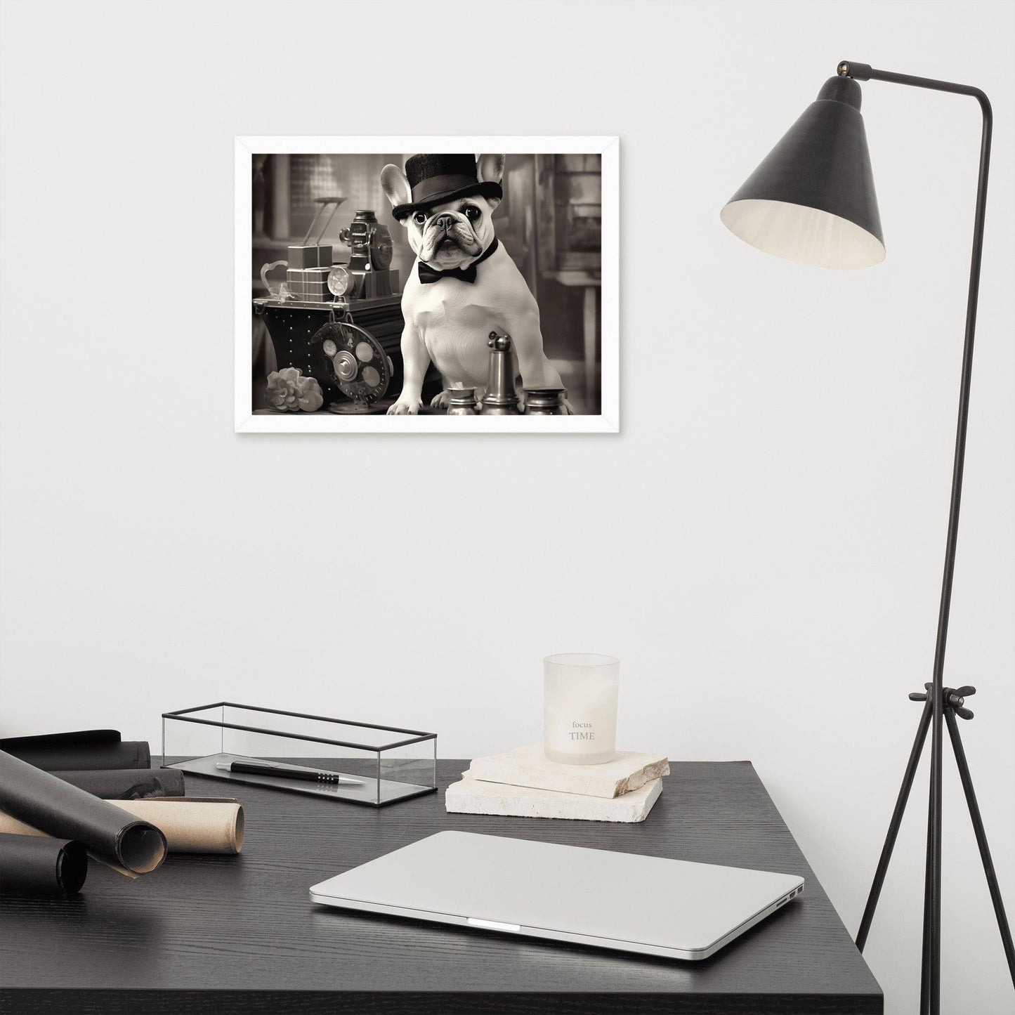 Chaplin Frenchie Framed poster - Frenchie Emporium