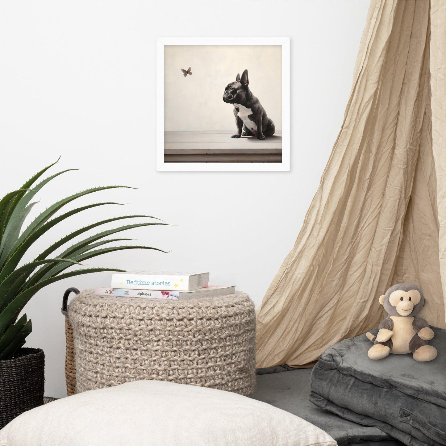 Frenchie Butterfly Gaze - Framed Poster - Frenchie Emporium