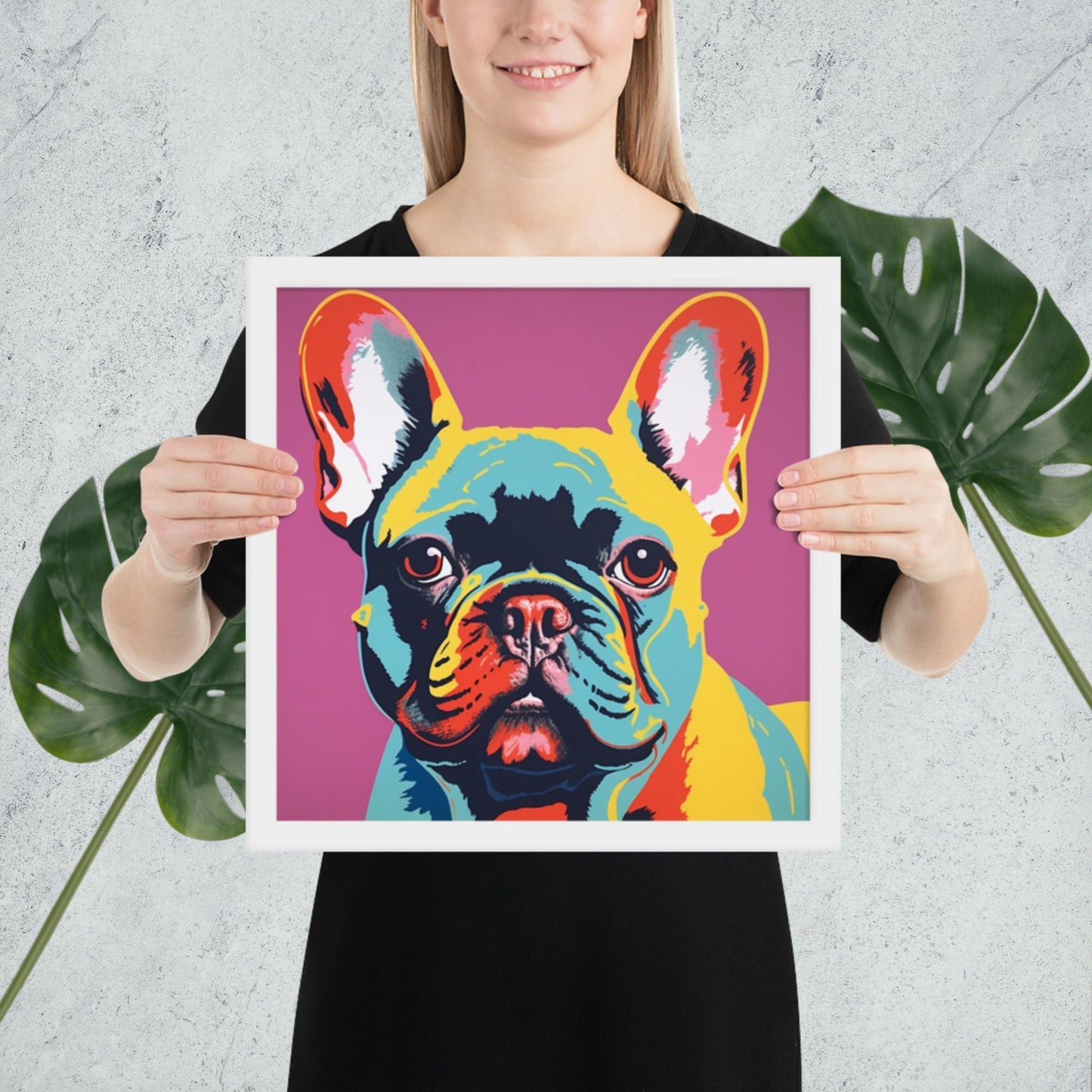 Pop Palette Frenchie - Vibrant Framed Poster - Frenchie Emporium