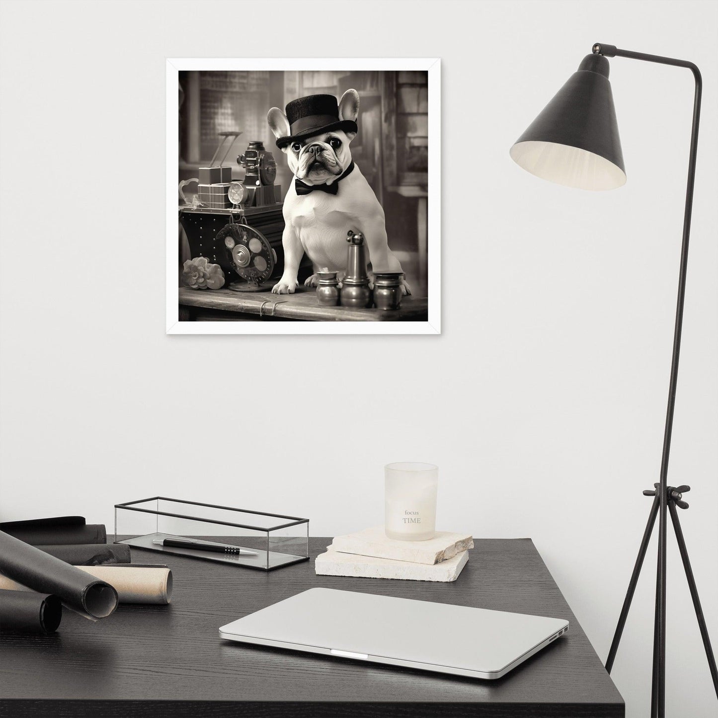 Chaplin Frenchie Framed poster - Frenchie Emporium