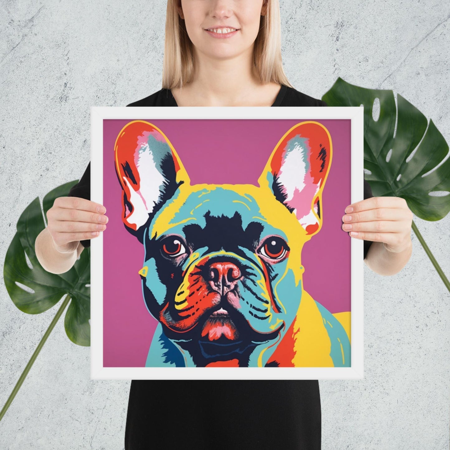 Pop Palette Frenchie - Vibrant Framed Poster - Frenchie Emporium