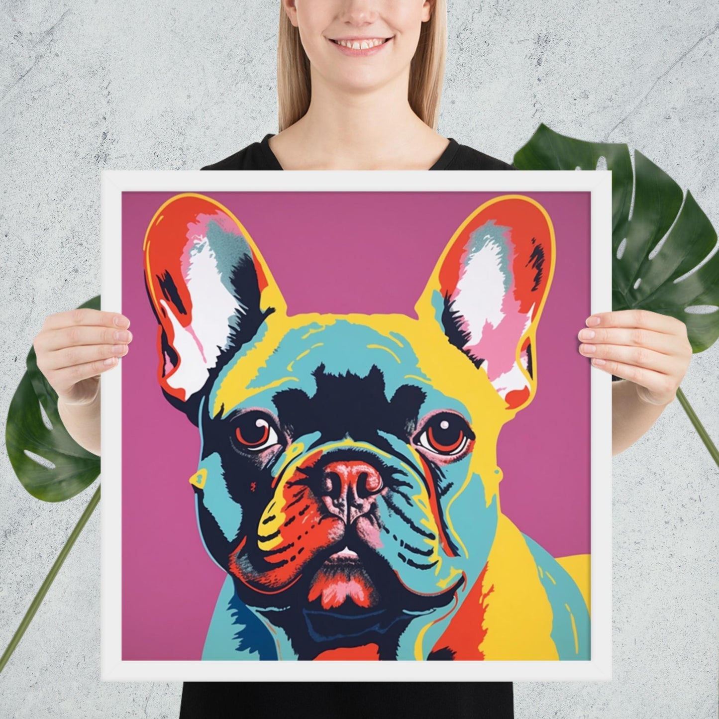 Pop Palette Frenchie - Vibrant Framed Poster - Frenchie Emporium