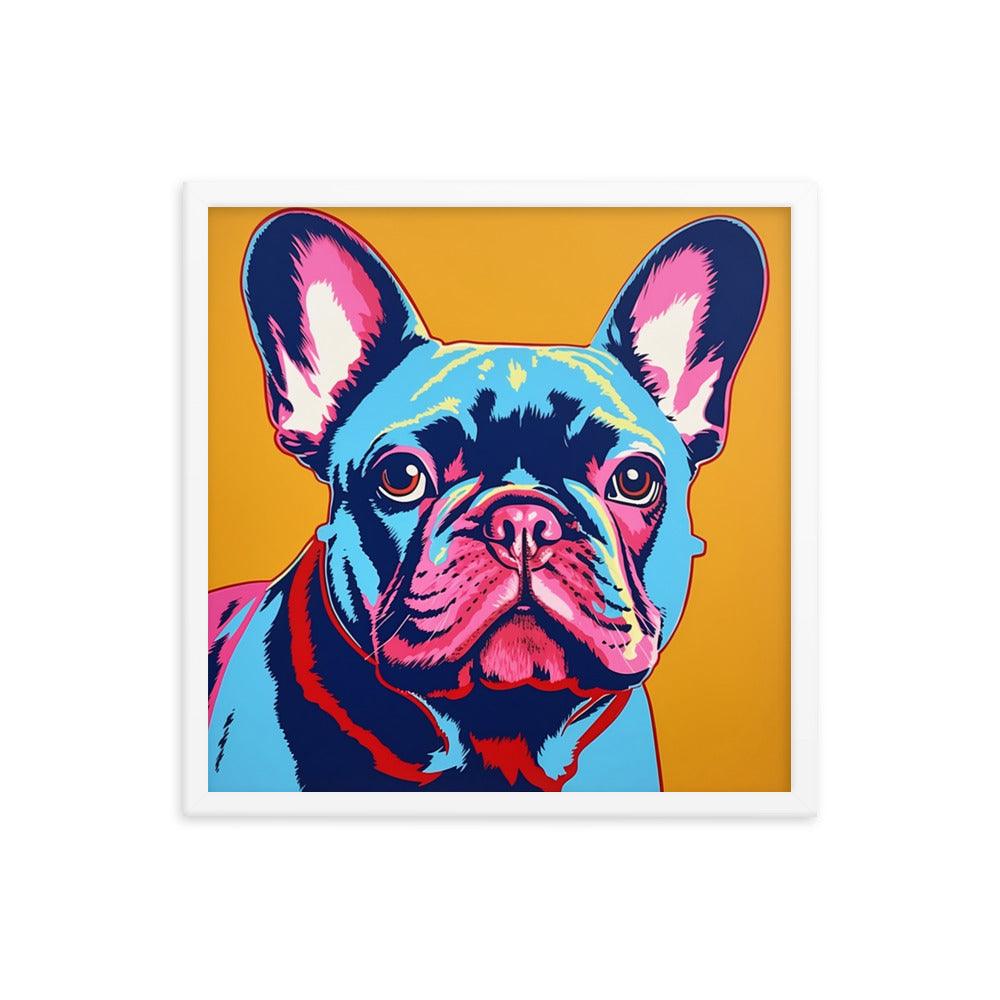 Frenchie in Pop - Multi-Colour Framed Poster - Frenchie Emporium