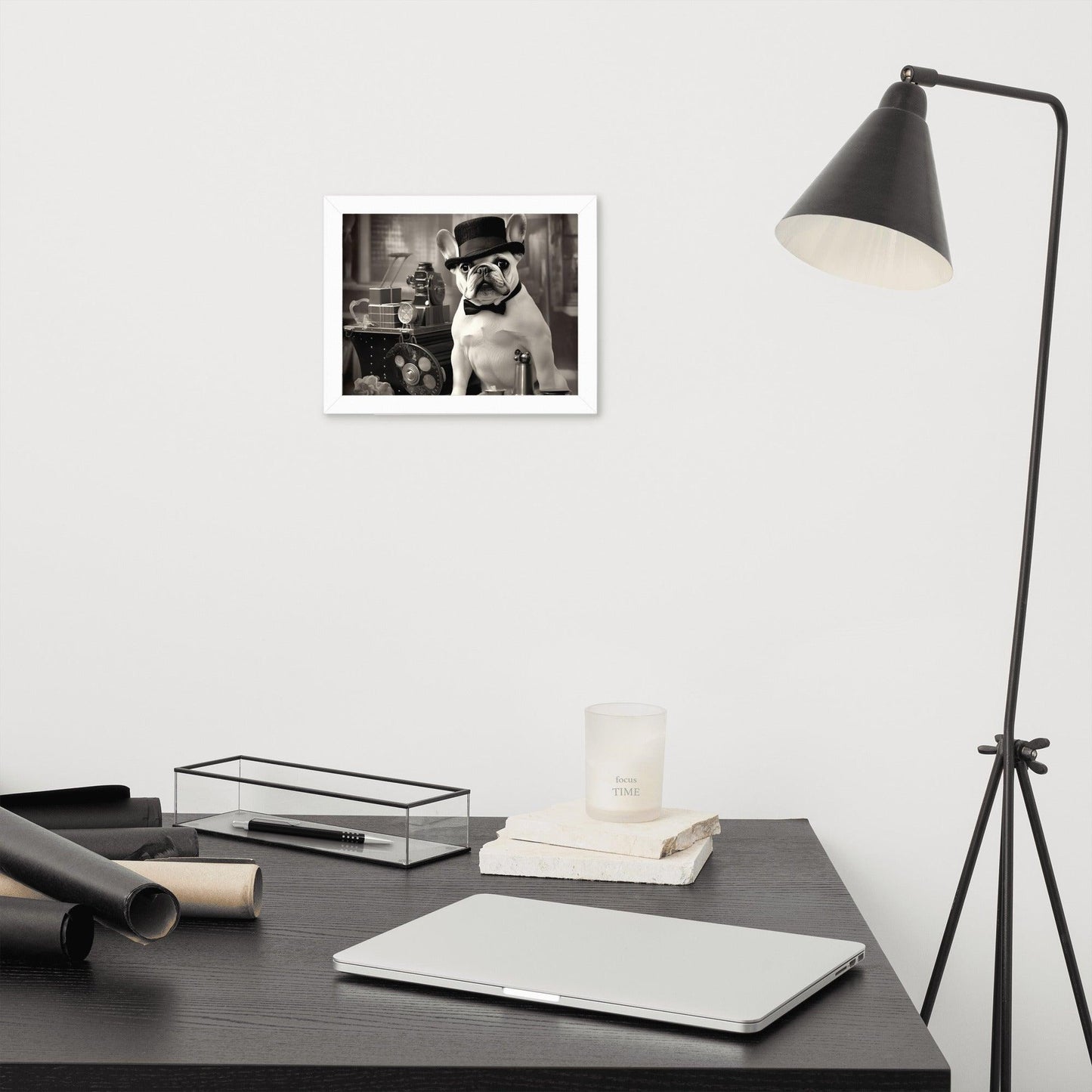 Chaplin Frenchie Framed poster - Frenchie Emporium
