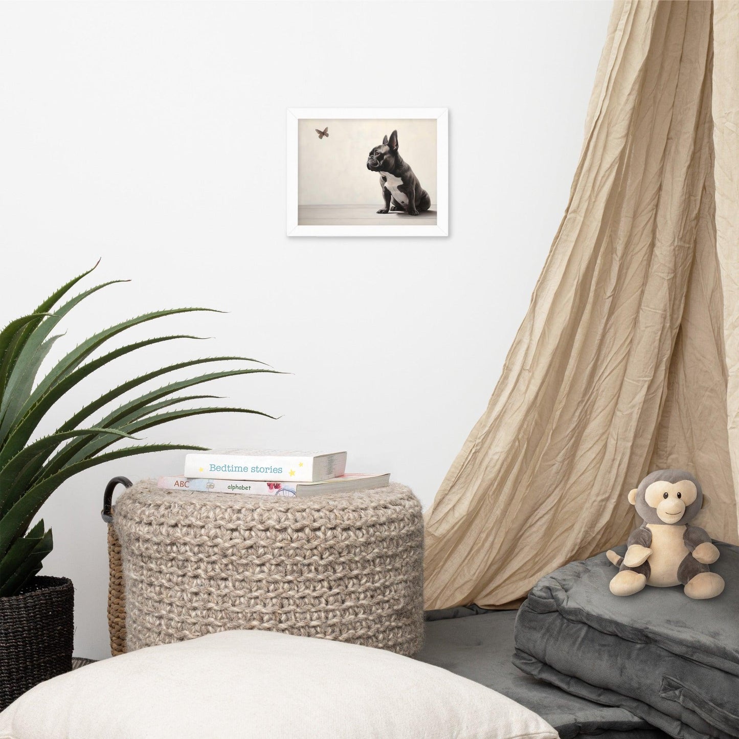 Frenchie Butterfly Gaze - Framed Poster - Frenchie Emporium