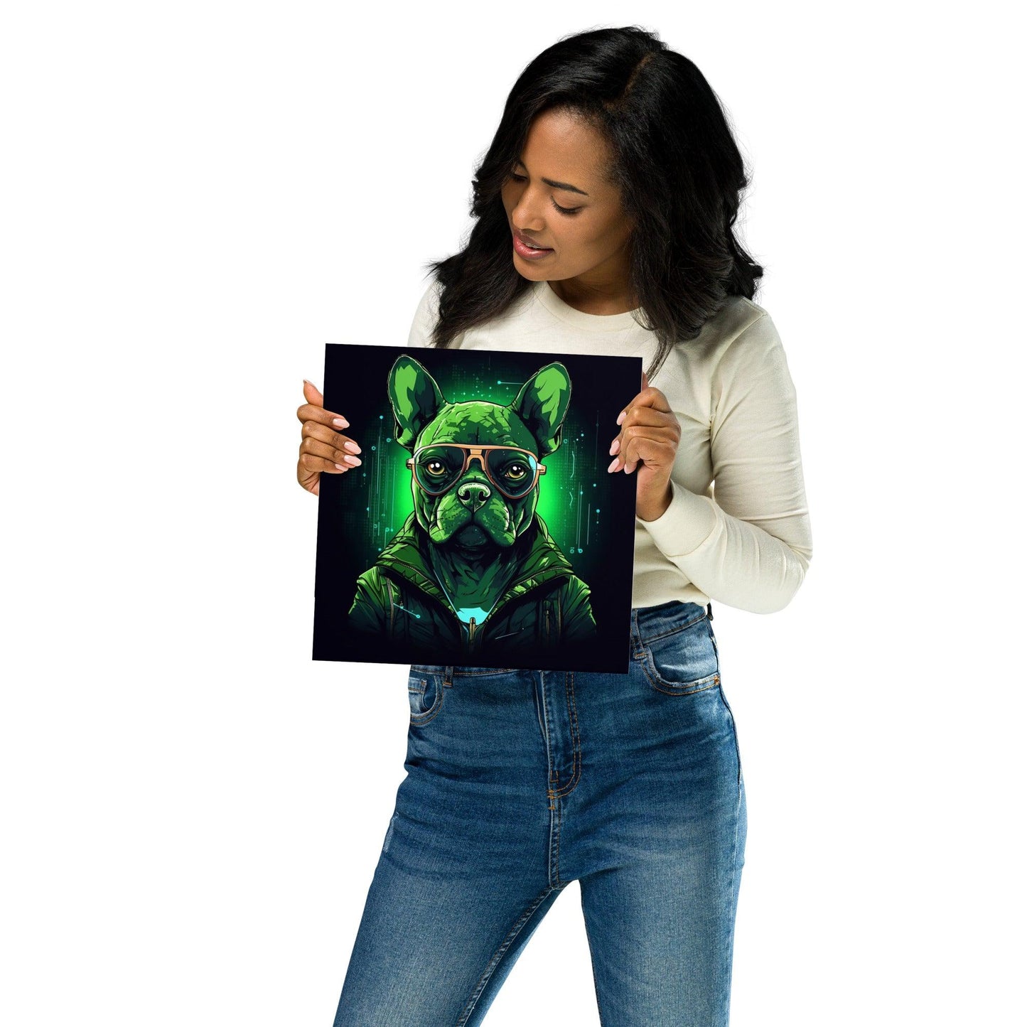 Cyber Frenchie - Futuristic Cyberpunk-Inspired Poster - Frenchie Emporium