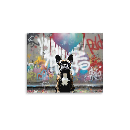 Urban Artistry - Stencil-Style Frenchie Street Art Canvas" Poster - Frenchie Emporium