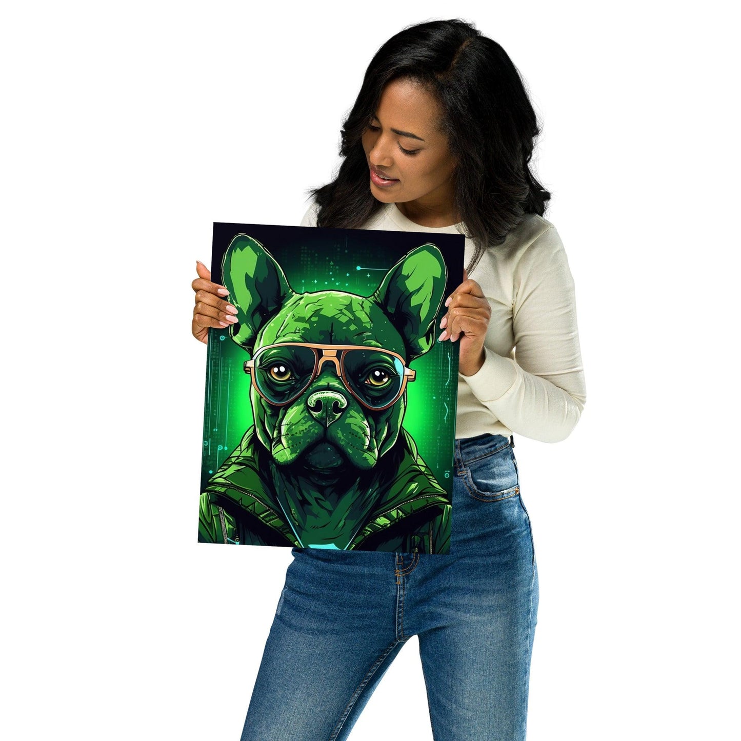 Cyber Frenchie - Futuristic Cyberpunk-Inspired Poster - Frenchie Emporium