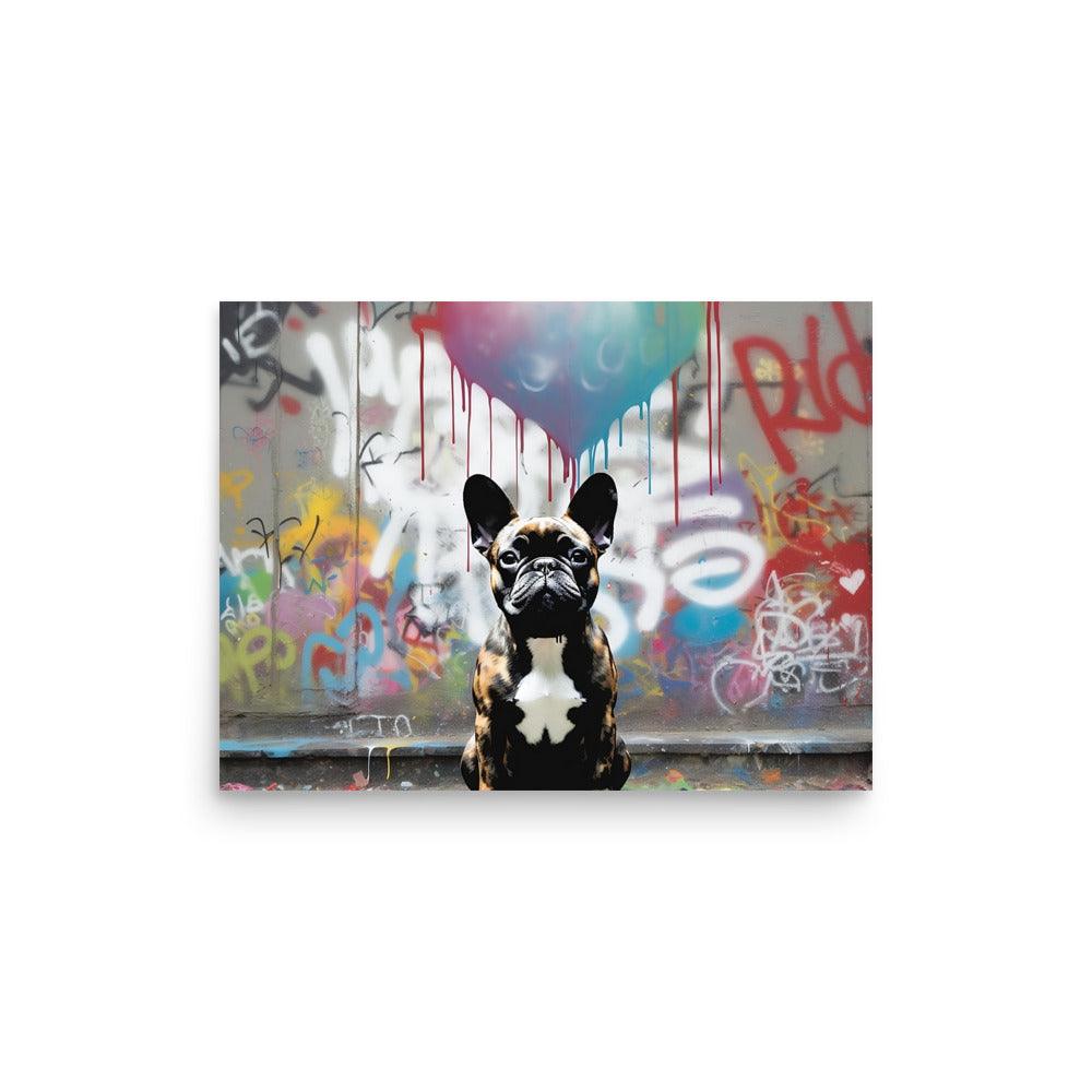 Urban Artistry - Stencil-Style Frenchie Street Art Canvas" Poster - Frenchie Emporium