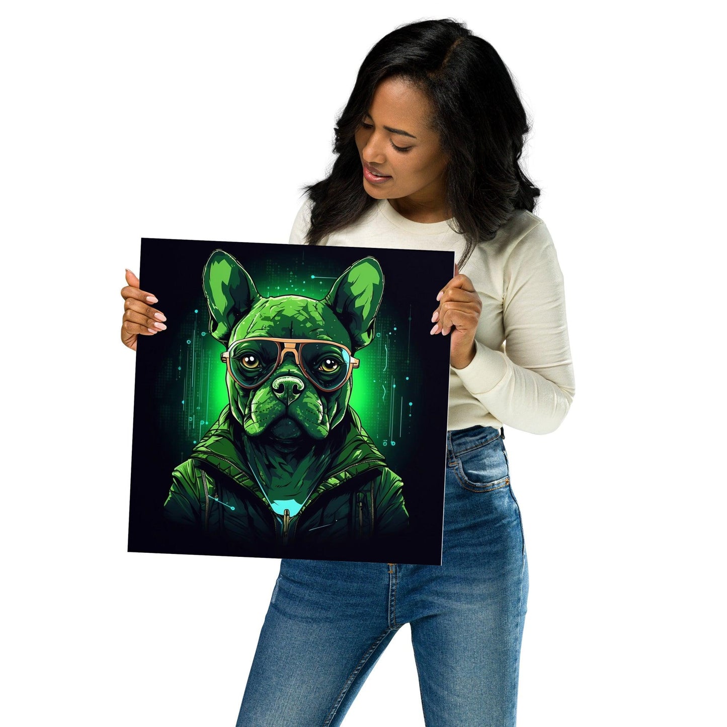 Cyber Frenchie - Futuristic Cyberpunk-Inspired Poster - Frenchie Emporium
