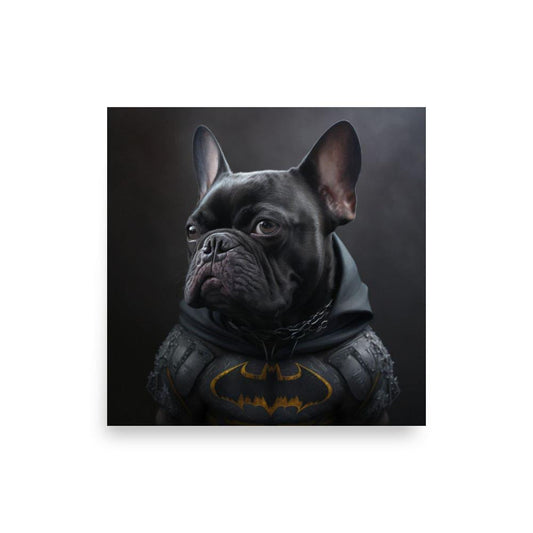 French "Batman" Bulldog - Poster - Frenchie Emporium