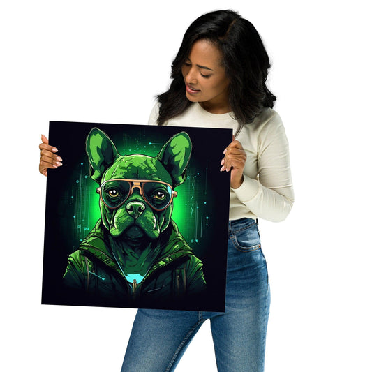 Cyber Frenchie - Futuristic Cyberpunk-Inspired Poster - Frenchie Emporium