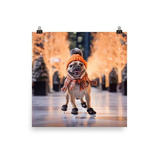 "Frenchie on Ice" Poster - Frenchie Emporium