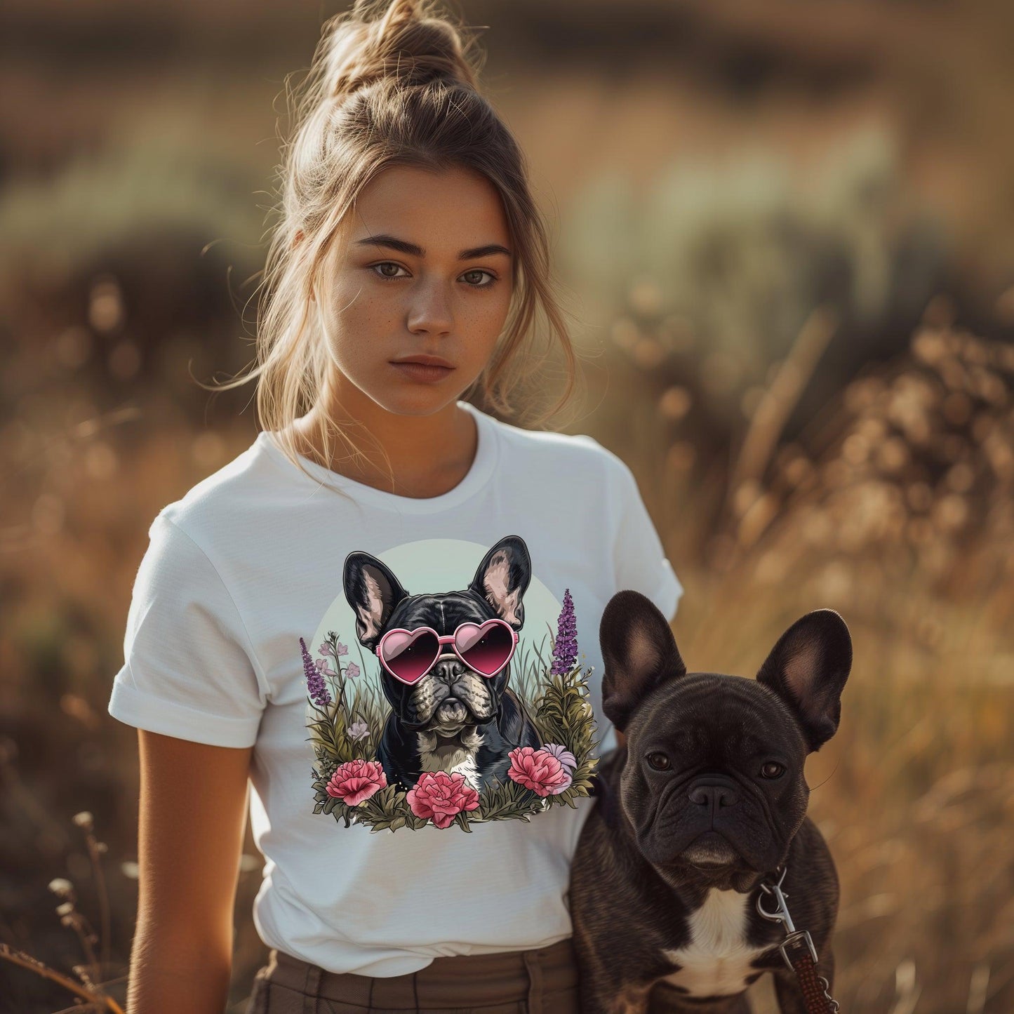 Frenchie Floral Bliss-Unisex T-shirt - Frenchie Emporium
