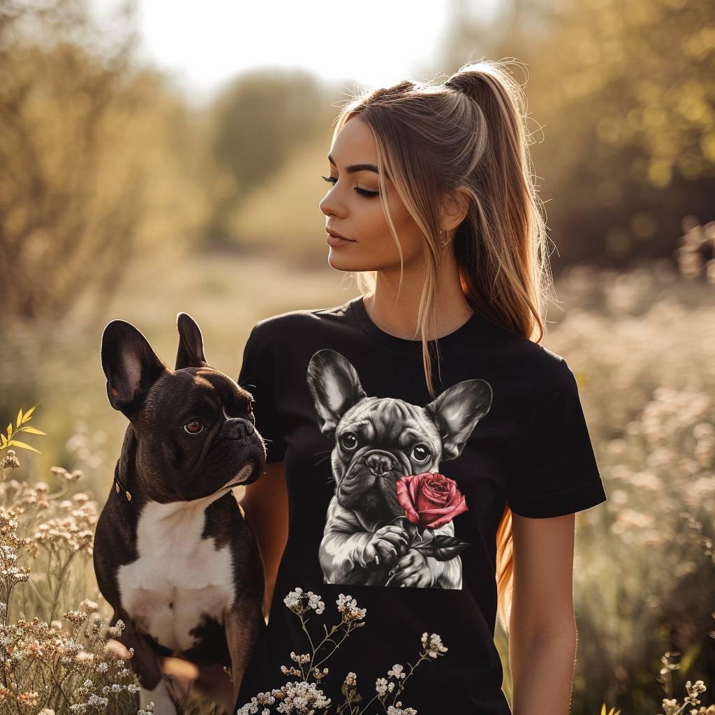 "Rose Embrace" Unisex T-Shirt - Frenchie Emporium
