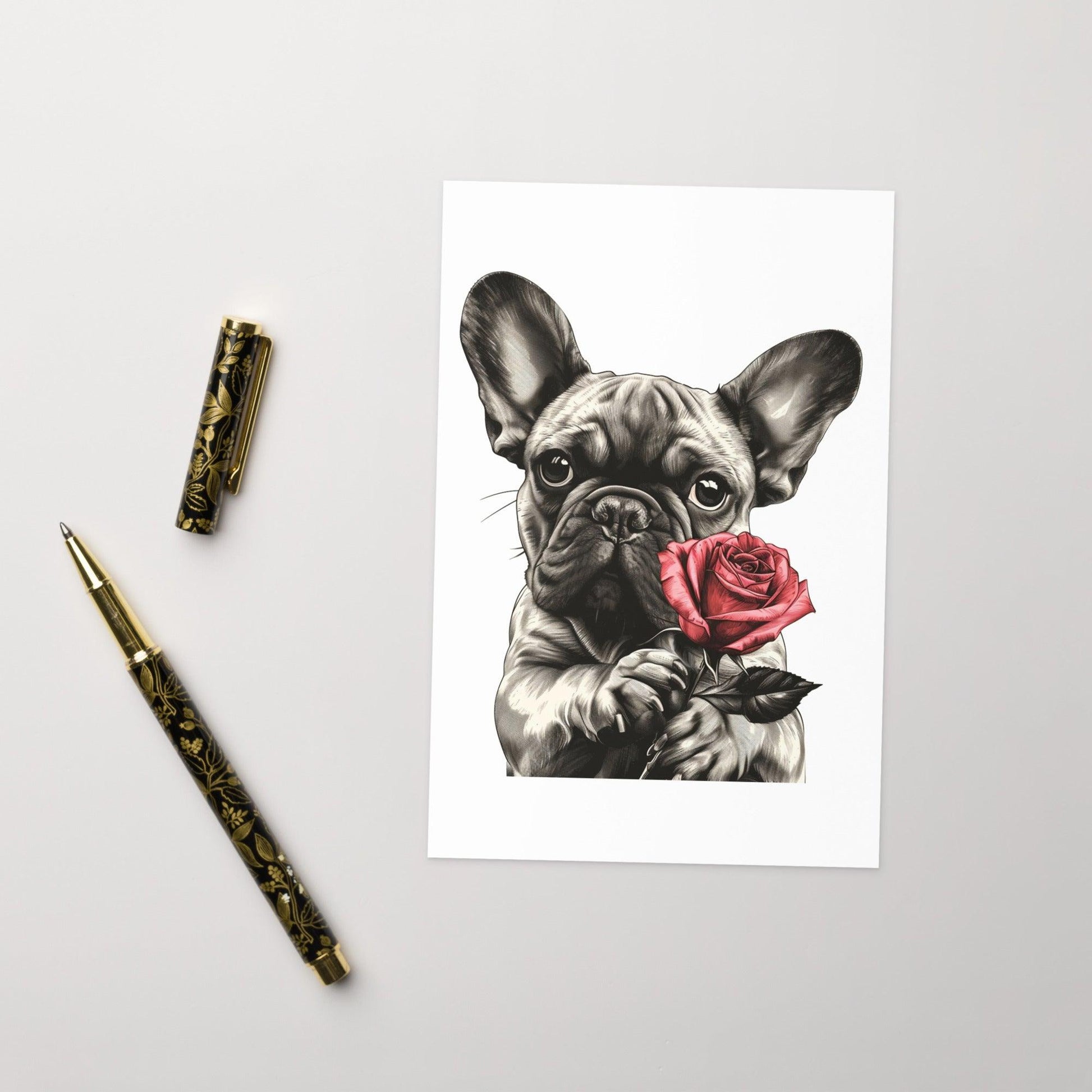 "Rose Embrace" - Greeting card - Frenchie Emporium