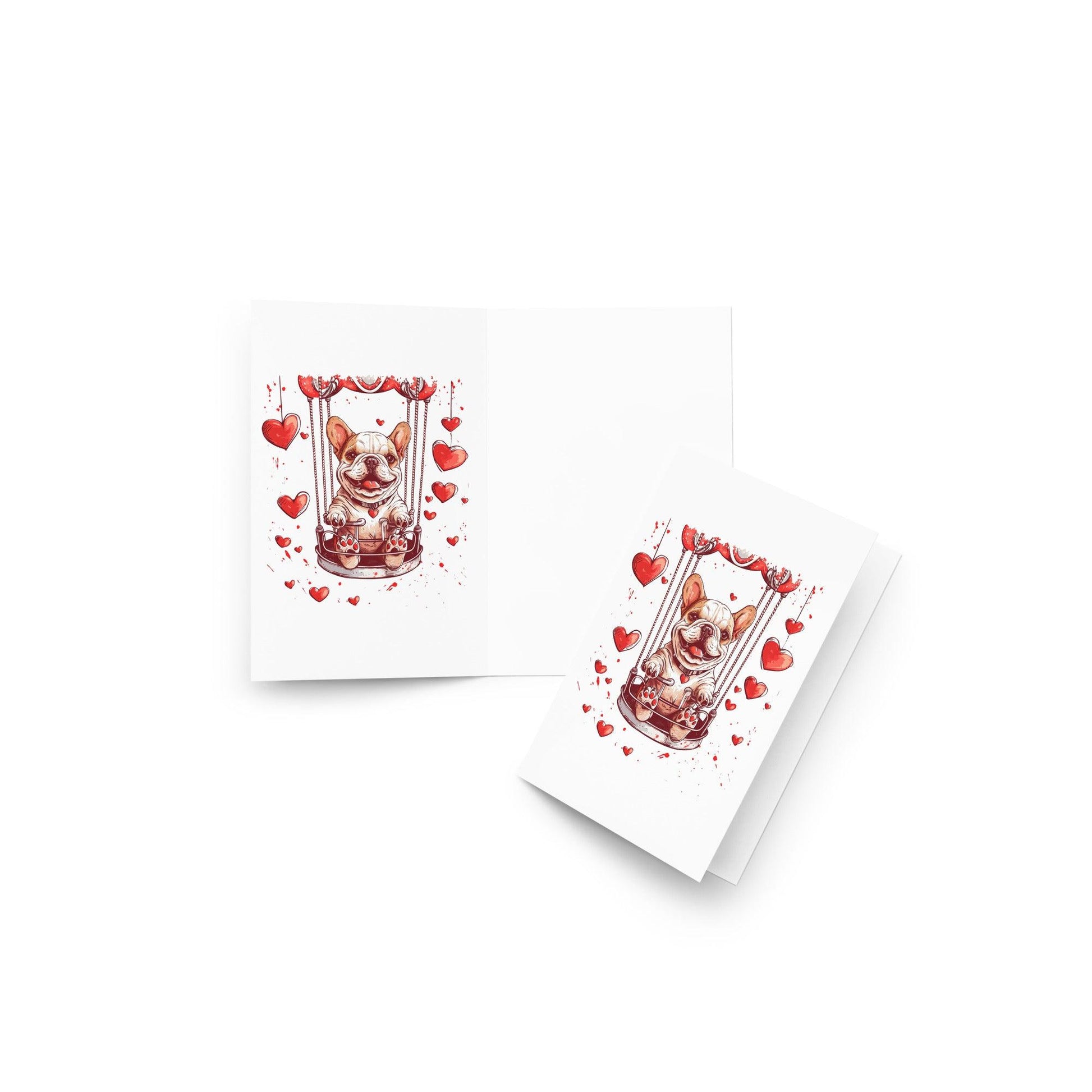 "Swinging Hearts" - Greeting card - Frenchie Emporium